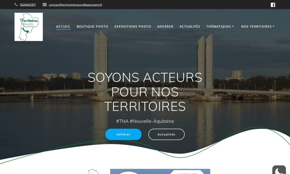 Aperçu du site Territoires Nouvelle-Aquitaine